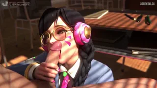 Academy D.Va showing what she can do with her mouth (3difill) [Thunder_God_97]