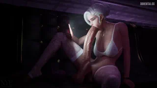 Overwatch 3D Hentai - Futa Ashe AutoBlowjob [Nyl]