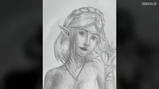 Zelda sensually showing herself to the viewer (Serpenslingua) [The Legend Of Zelda] [u/Taldomula1]
