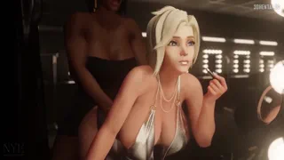 Merci trying to not get distructed while get fucked [Overwatch] (Nyl2) [u/KirasaKirasa]