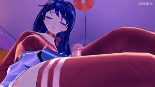 Mita squish, squish, squishes you between her thighs. She has a small request for you.. (Miside) (Stellamarisvr) [Original]