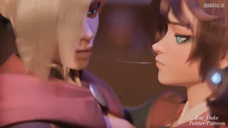 Witch Kiriko and Mercy's double blowjob (Ent_duke) [u/JJDRAWVR]