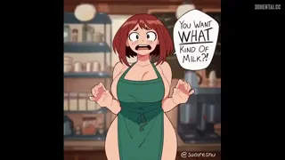 [Artist:suoiresnuart] Uraraka Giving her milk [u/Felijomoi]